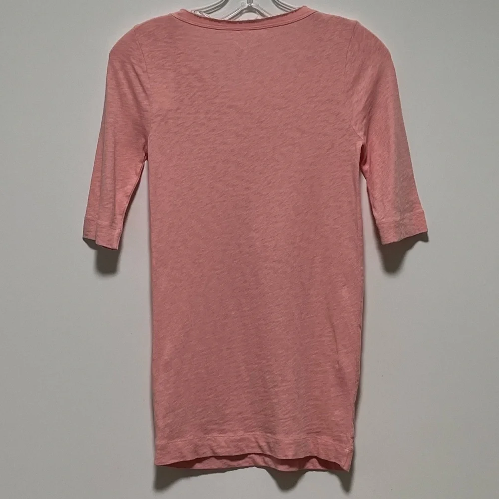 J. Crew Painter T Soft Pink Ruffle slub cotton round neck short sleeve top, New
